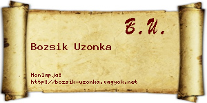 Bozsik Uzonka névjegykártya